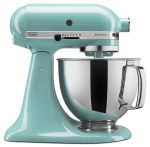 Value Bundle Artisan® Series 5 Quart Tilt-Head Stand Mixer with Fresh Prep Slicer/Shredder Attachment - Aqua Sky