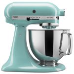 Value Bundle Artisan® Series 5 Quart Tilt-Head Stand Mixer with Fresh Prep Slicer/Shredder Attachment - Aqua Sky