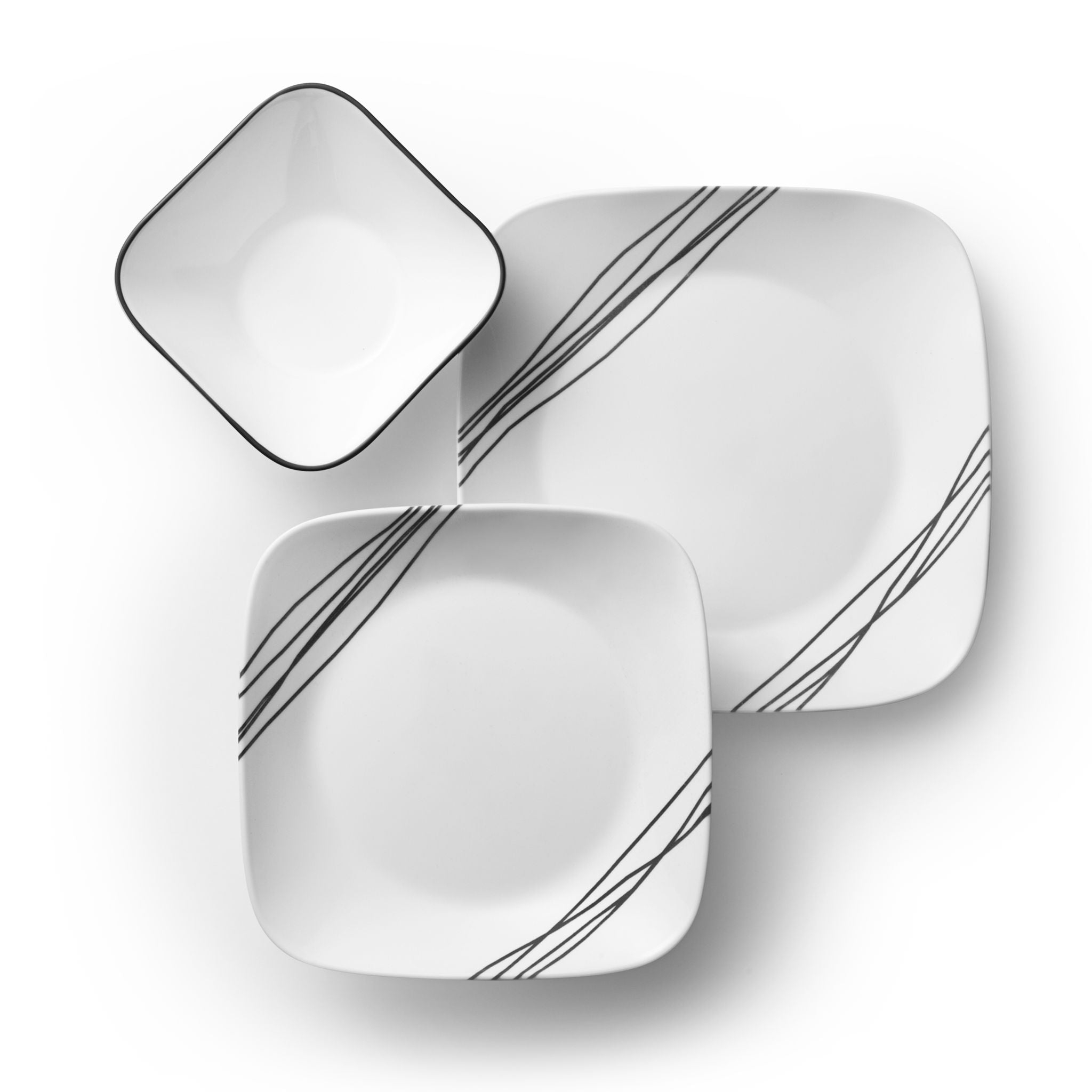 主图-01-主图-01 Corelle® Square Simple Sketch 18-piece Dinnerware Set, Service for 6 - Image 1