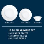 Corelle® Dazzling White Wide Rim 18pc Set, Service for 6 - Image 3